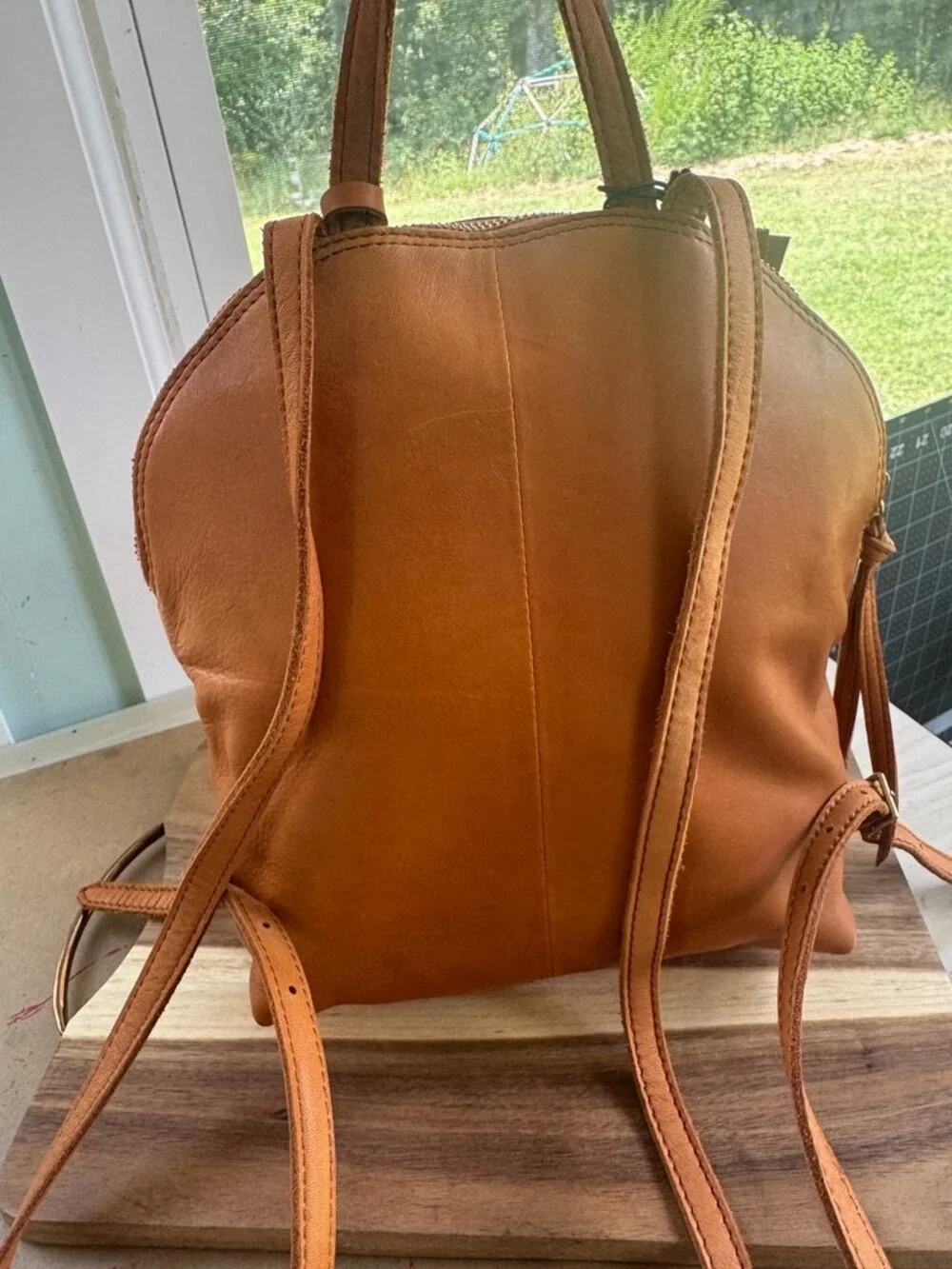 MARGOT Camille Leather Backpack in Cognac -NWT